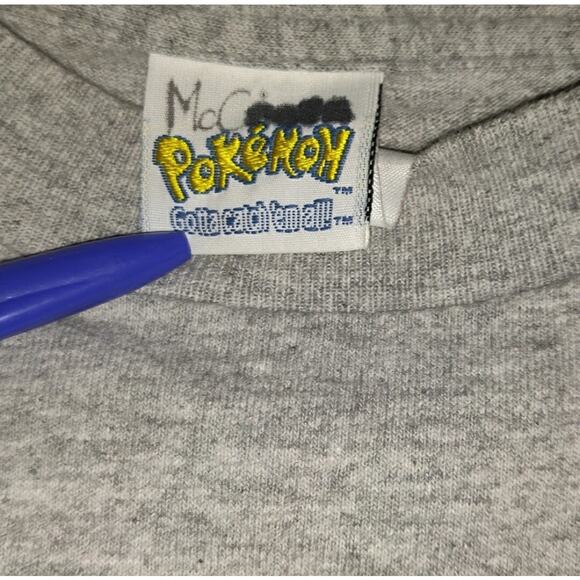 VTG Pokemon MEWTWO Long Sleeve Gray T Shirt Kids L FIRST MOVIE 1999 Nintendo - Picture 8 of 14